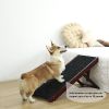 Adjustable Pet Ramp, Folding Portable Wooden Dog Cat Non-Slip Paw Traction Mat