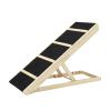 Tall Adjustable Pet Ramp; Folding Portable Wooden Dog Cat Ramp; Non-Slip Paw Traction Surface Dog Step for Car; SUV; Bed; Couch; Adjustable Height fro