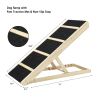 Tall Adjustable Pet Ramp; Folding Portable Wooden Dog Cat Ramp; Non-Slip Paw Traction Surface Dog Step for Car; SUV; Bed; Couch; Adjustable Height fro