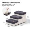 3 Tiers Foldable Dog Stairs,Pet Steps for Small to Medium Dogs,Dog Ladder