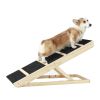 Tall Adjustable Pet Ramp; Folding Portable Wooden Dog Cat Ramp; Non-Slip Paw Traction Surface Dog Step for Car; SUV; Bed; Couch; Adjustable Height fro