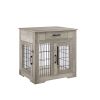 JHX Furniture Style Dog Crate End Table with Drawer; Pet Kennels with Double Doors ; Dog House Indoor Use; (Grey; 29.92'w x 24.80' d x 30.71'h)